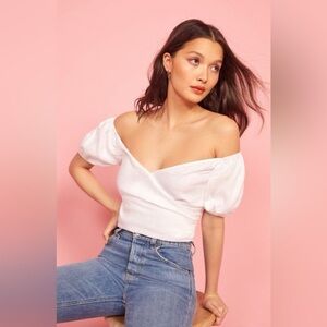 Reformation Framboise Top in White Size 2
